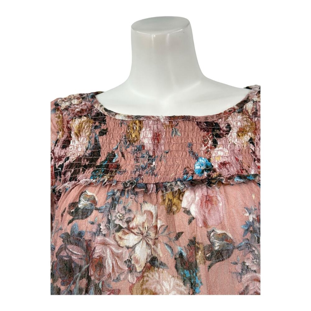 Akemi + Kin Anthropologie Top Womens XS Rose Floral Boho Fairy Peasant Cottage - Picture 2 of 8